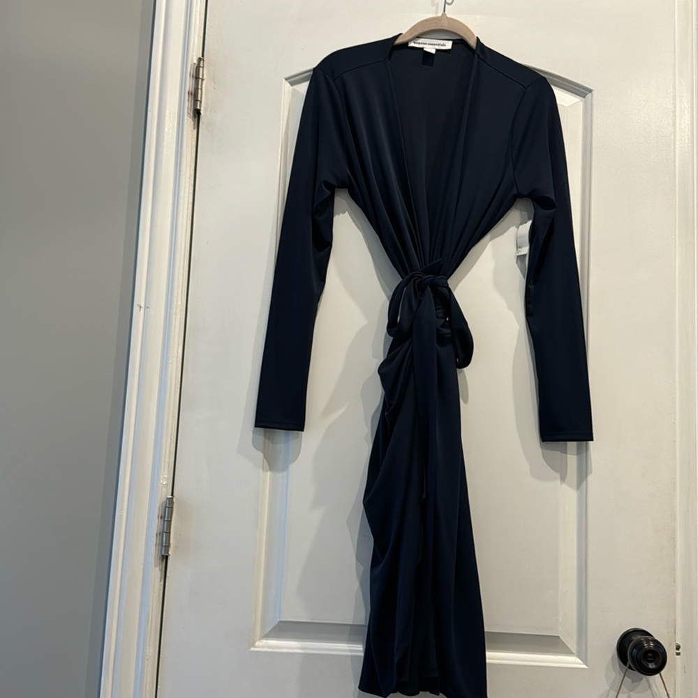 Navy blue true wrap dress new with tags